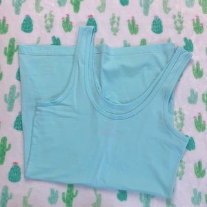 NWOT aqua blue basic tank top